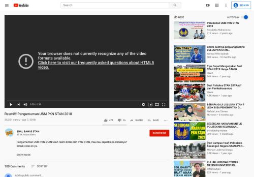 
                            12. Resmi!!! Pengumuman USM PKN STAN 2018 - YouTube