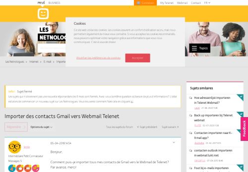 
                            5. Résolu : Importer des contacts Gmail vers Webmail Telenet - De ...