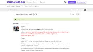 
                            2. [Résolu] La sécurité avec un login/MDP par pommeace - ...