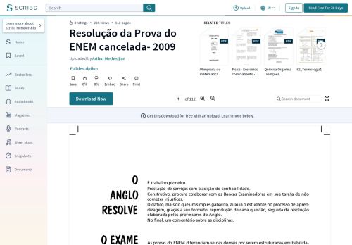 
                            13. Resolução da Prova do ENEM cancelada- 2009 - Scribd