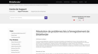 
                            4. Résolution de problèmes liés à l'enregistrement de Bitdefender