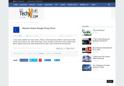 
                            4. Resolve Game Ranger Proxy Error - Techyv.com
