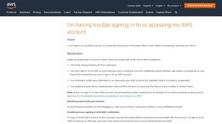 1. Resolve Issues Signing In To Your AWS Console - Amazon.com