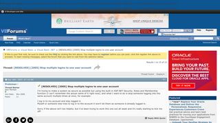 
                            1. [RESOLVED] [2005] Stop multiple logins to one user account-VBForums