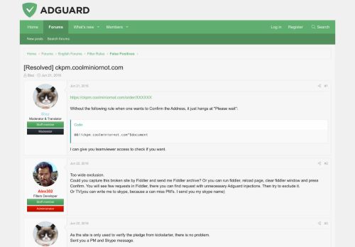 
                            13. [Resolved] ckpm.coolminiornot.com | AdGuard Forum