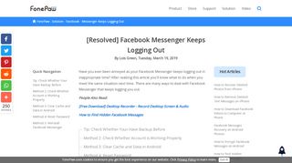 
                            12. [Resolved] Facebook Messenger Keeps Logging Out - FonePaw