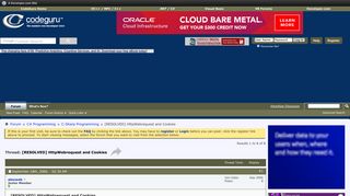 
                            12. [RESOLVED] HttpWebrequest and Cookies - CodeGuru Forums