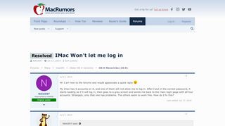 
                            8. Resolved - IMac Won't let me log in | MacRumors Forums