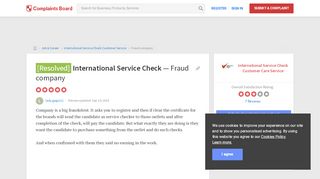 
                            8. [Resolved] International Service Check - Fraud company, Review ...