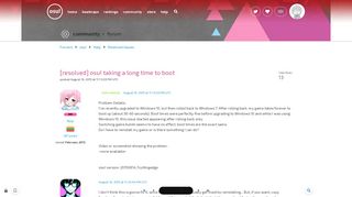 
                            1. [resolved] osu! taking a long time to boot · forums · community | osu!