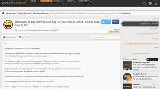 
                            4. [Resolved] [Q] Unable to sign into YouTube App - An error has ...