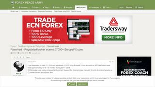 
                            5. Resolved - Regulated broker scams £7000+ EuropeFX.com | Forex ...