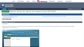 
                            1. Resolvido - Alterar senha do admin no modem Cisco DPC3925