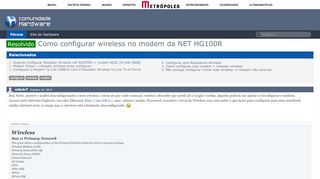 
                            4. Resolvido - Como configurar wireless no modem da NET HG100R