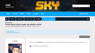 
                            9. Resolvido Como deixo Auto-Login em minha conta? - Rede Sky ...