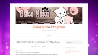 
                            7. #RESOLVIDO: Erro 1045 do PHPMyAdmin – Baka Neko Program