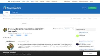 
                            8. [Resolvido] Erro de autenticação SMTP Locaweb - WordPress - Fórum ...