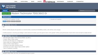 
                            11. Resolvido - Modem Technicolor TD5136V2 Oi - Hardware.com.br