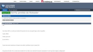 
                            3. Resolvido - Senha perdida do Roteador - Hardware.com.br