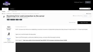 
                            6. Resolving Error void connection to the server - General Discussion ...