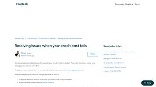 
                            8. Resolving issues when your credit card fails – Zendesk ...