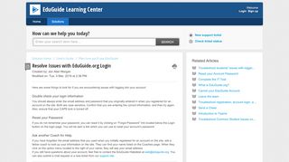 
                            9. Resolving Issues with EduGuide.org Login : EduGuide Learning Center
