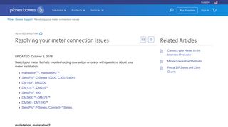 
                            11. Resolving your meter connection issues - Pitney Bowes