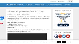 
                            8. Resonance Capital Review Points to A SCAM - Not Trusted!