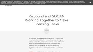 
                            5. Re:Sound and SOCAN Working Together to Make Licensing Easier