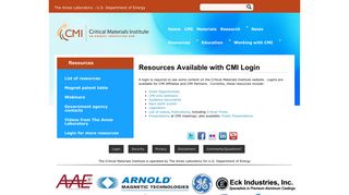 
                            12. Resources Available with CMI Login | Critical Materials Institute