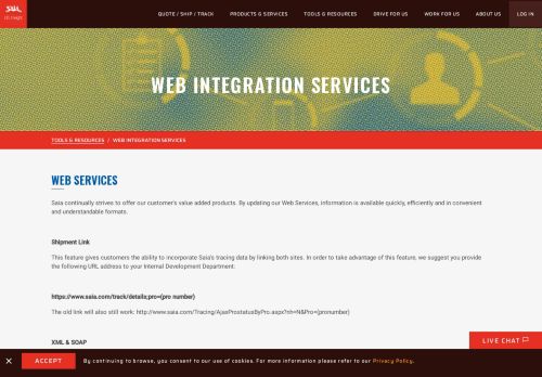 
                            8. Resources - Web Services - Saia