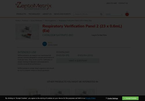 
                            13. Respiratory Verification Panel 2 (23 x 0.6mL) (Ea) NATRVP2-BIO ...