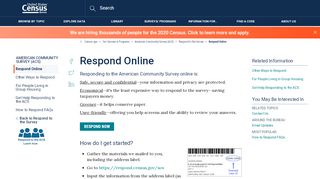 
                            8. Respond Online - Census Bureau