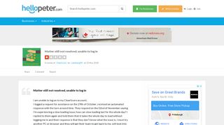 
                            11. [Responded] Matter still not resolved, unable to log in | ClearScore ...