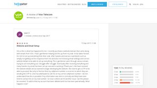 
                            6. [Responded] Website and Email Setup | Vox Telecom on Hellopeter.com