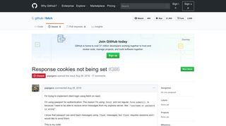 
                            7. Response cookies not being set · Issue #386 · github/fetch · GitHub