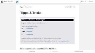 
                            12. Ressourcenmonitor unter Windows 10 öffnen - Heise