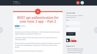 
                            5. REST api authentication for your Ionic 2 app – Part 2 | T-Pub :)