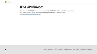 
                            6. REST API Browser | Microsoft Docs