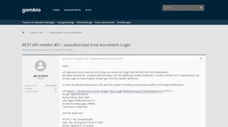 
                            5. REST API meldet 401 - unauthorized trotz korrektem Login | Gambio ...