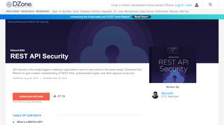 
                            8. REST API Security - DZone - Refcardz
