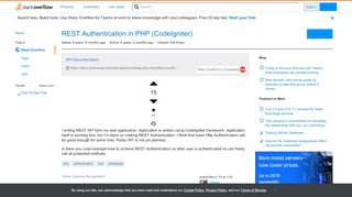 
                            7. REST Authentication in PHP (CodeIgniter) - Stack Overflow