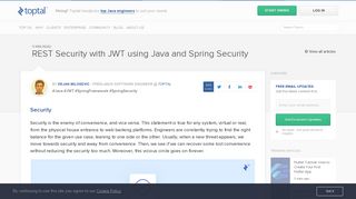 
                            6. REST Security with JWT using Java and Spring Security - Toptal