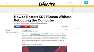 
                            3. Restart KDE Plasma Without Rebooting the Computer - Lifewire