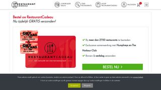 
                            8. RestaurantCadeau is dé Gift Card van het Jaar, 2.500+ restaurants