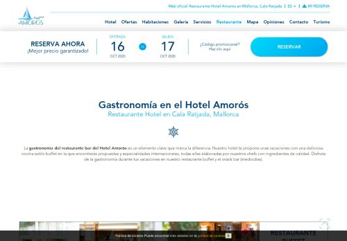 
                            5. Restaurante Hotel Amorós en Cala Ratjada, Mallorca, Web Oficial