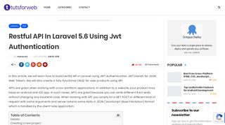 
                            6. Restful API In Laravel 5.6 Using jwt Authentication - ...