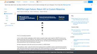 
                            12. RESTful Login Failure: Return 401 or Custom Response - Stack Overflow