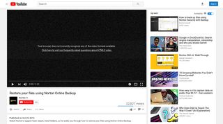 
                            4. Restore your files using Norton Online Backup - YouTube