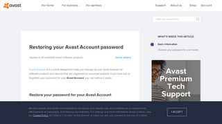 
                            3. Restoring your Avast Account password | Official Avast Support